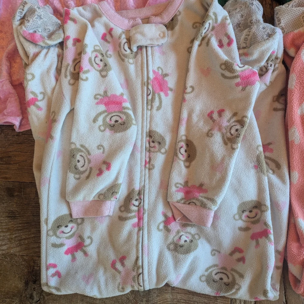 Carter's Pajama Lot Fleece Foot‎ Nightgowns Sizes Vary